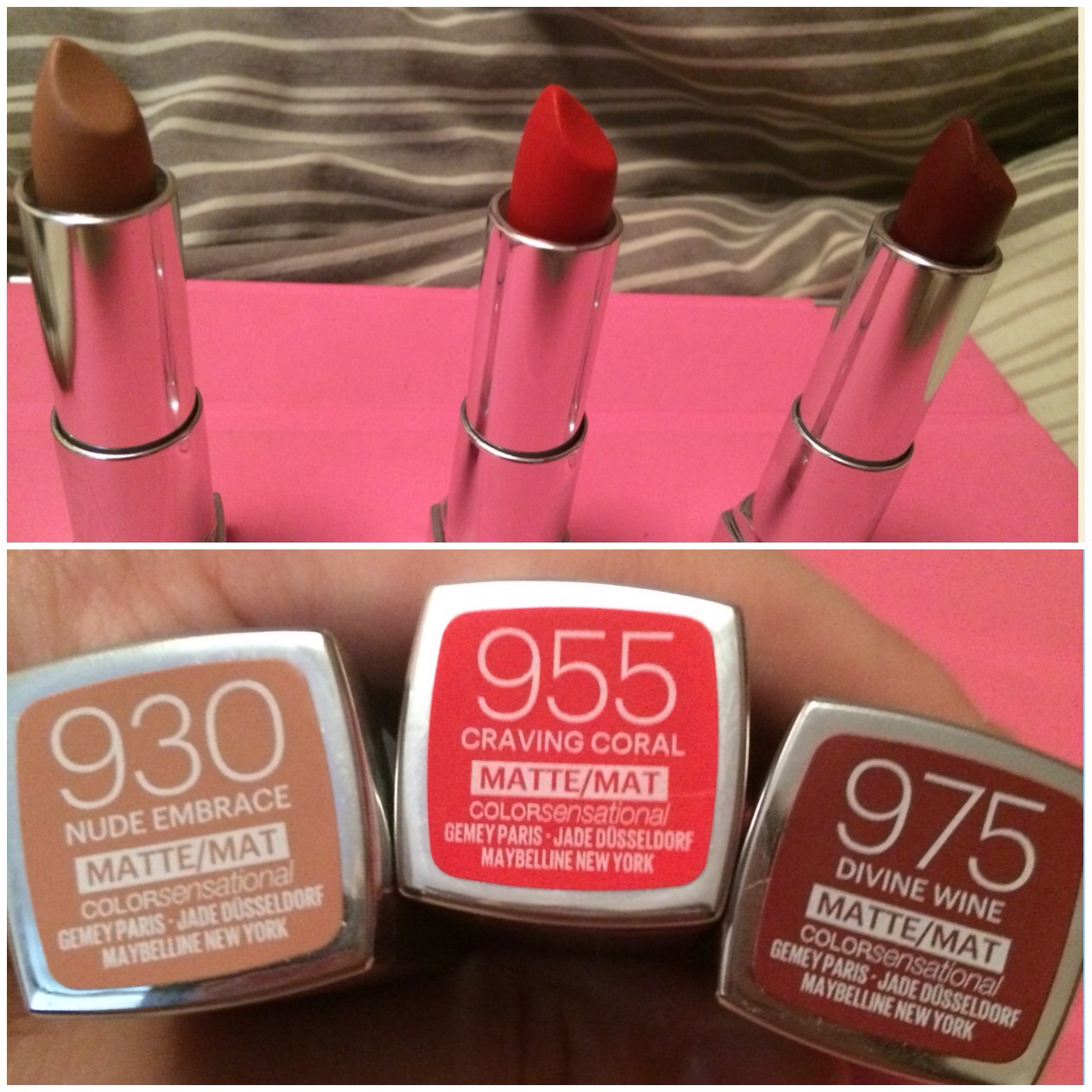 Lip swatch: maybelline All that | glitters creamy mattes